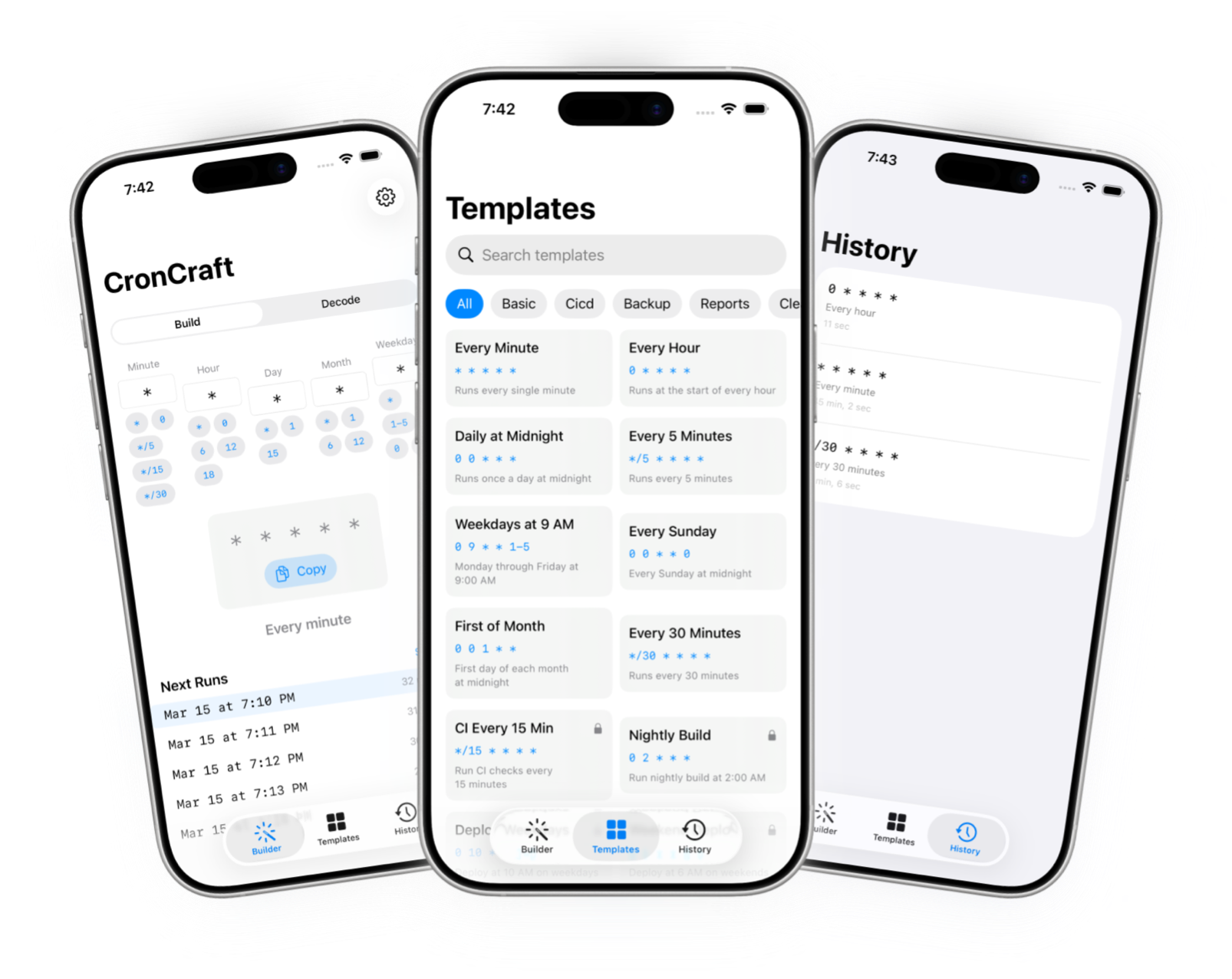 CronCraft App Screenshots